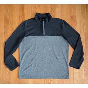 Marine Layer Weekend Sport Pullover Mens Large Gray 1/4 Zip Colorblock Athletic